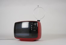 TV S/W National All Transistor, rot/schwarz