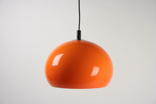 Deckenleuchte Kugelform, Kunststoff, orange