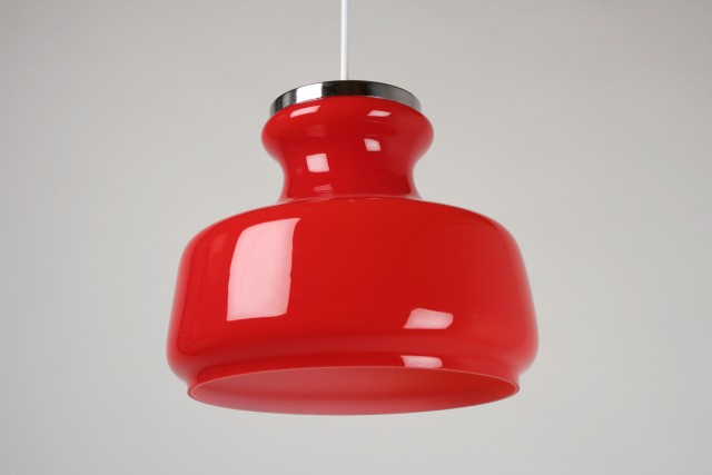 Deckenleuchte Glas, Zylinderform, rot